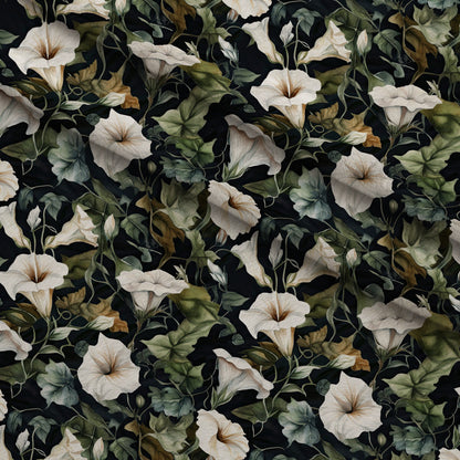 Midnight Moonflowers Pattern 1 Minky Fabric