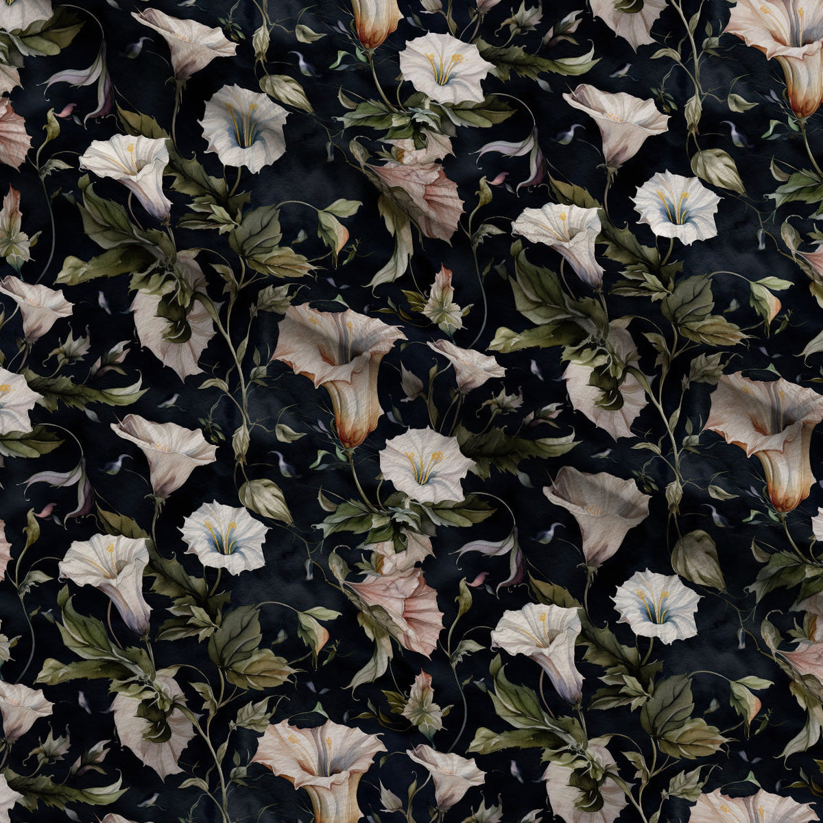 Midnight Moonflowers Pattern 10 Minky Fabric