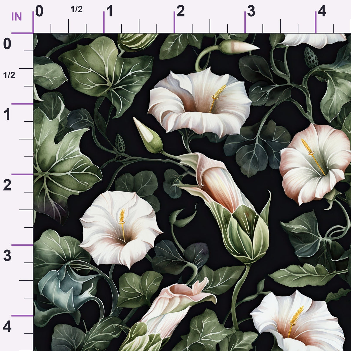 Midnight Moonflowers Pattern 11 Minky Fabric