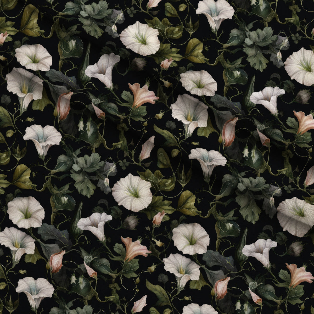 Midnight Moonflowers Pattern 12 Minky Fabric