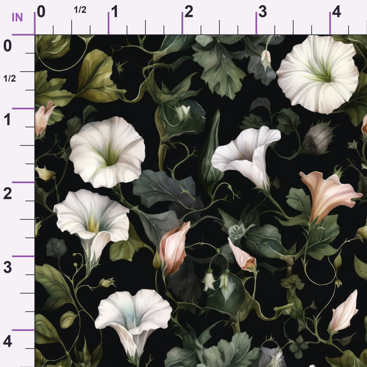 Midnight Moonflowers Pattern 12 Minky Fabric