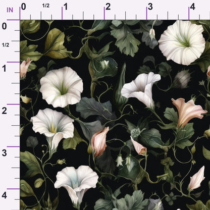 Midnight Moonflowers Pattern 12 Minky Fabric
