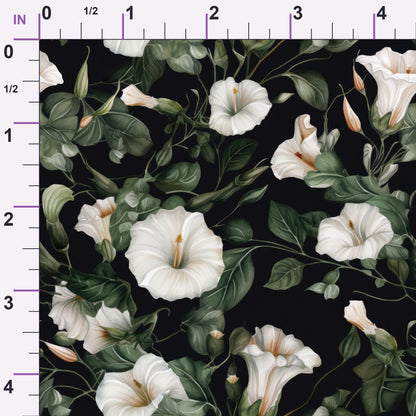 Midnight Moonflowers Pattern 3 Minky Fabric