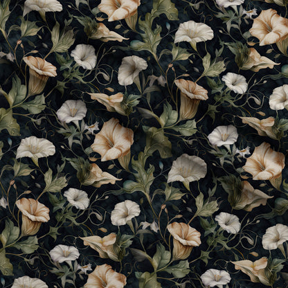 Midnight Moonflowers Pattern 6 Minky Fabric