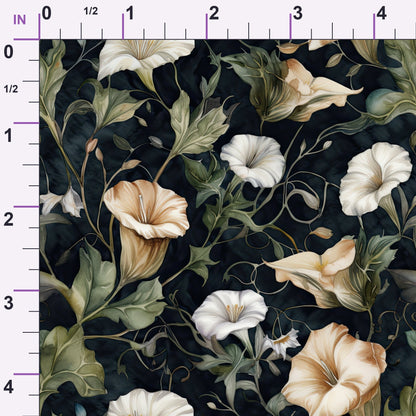 Midnight Moonflowers Pattern 6 Minky Fabric