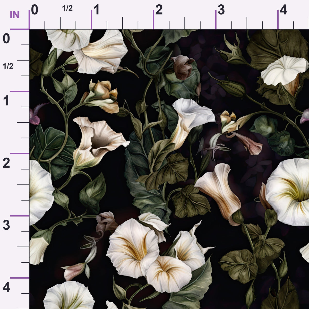 Midnight Moonflowers Pattern 7 Minky Fabric