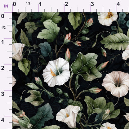 Midnight Moonflowers Pattern 8 Minky Fabric