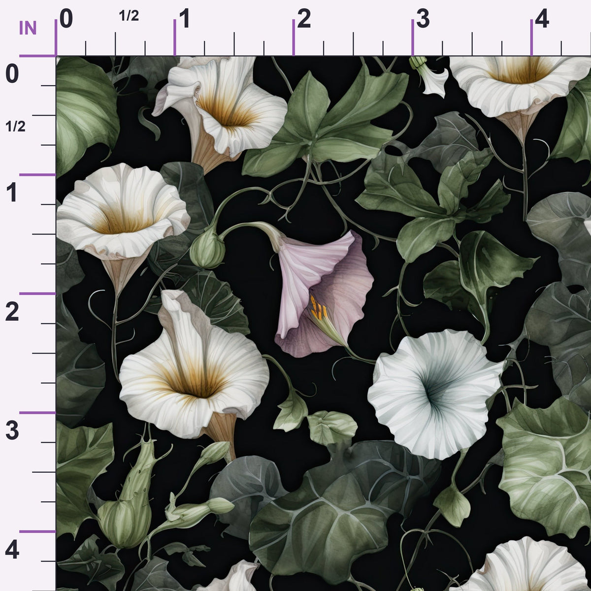 Midnight Moonflowers Pattern 9 Minky Fabric