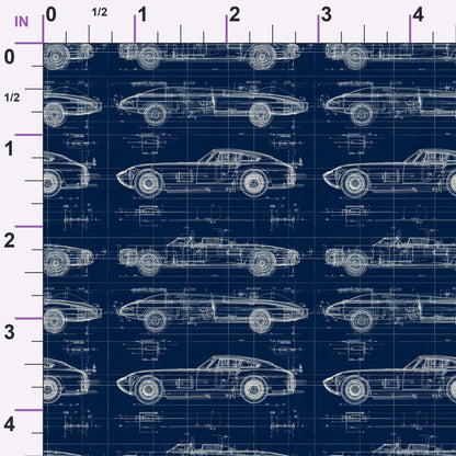Midnight Motorworks Pattern 1 Minky Fabric