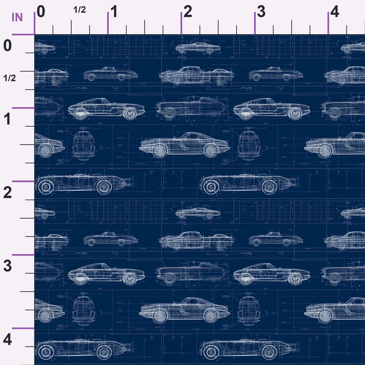 Midnight Motorworks Pattern 12 Minky Fabric