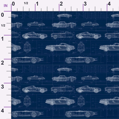 Midnight Motorworks Pattern 12 Minky Fabric