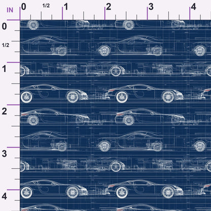 Midnight Motorworks Pattern 5 Minky Fabric