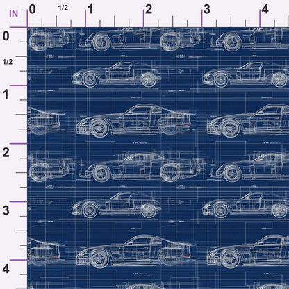 Midnight Motorworks Pattern 6 Minky Fabric