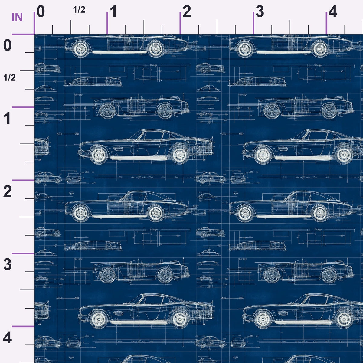 Midnight Motorworks Pattern 7 Minky Fabric