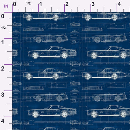 Midnight Motorworks Pattern 7 Minky Fabric