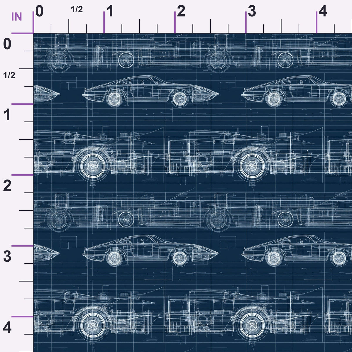 Midnight Motorworks Pattern 8 Minky Fabric