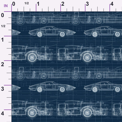 Midnight Motorworks Pattern 8 Minky Fabric
