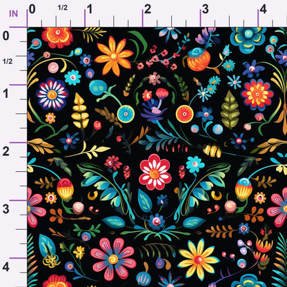 Midnight Otomi Garden Pattern 10 Minky Fabric
