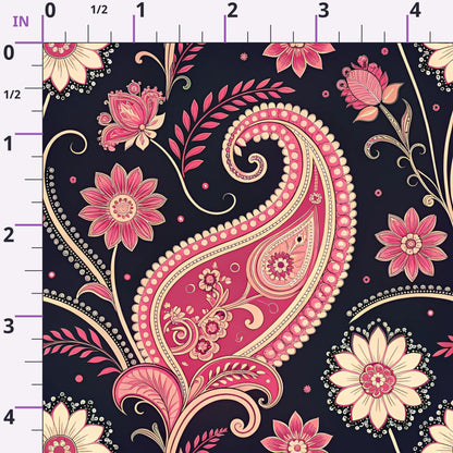 Midnight Paisley Garden Pattern 11 Minky Fabric