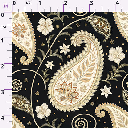 Midnight Paisley Garden Pattern 12 Minky Fabric