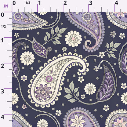 Midnight Paisley Garden Pattern 14 Minky Fabric