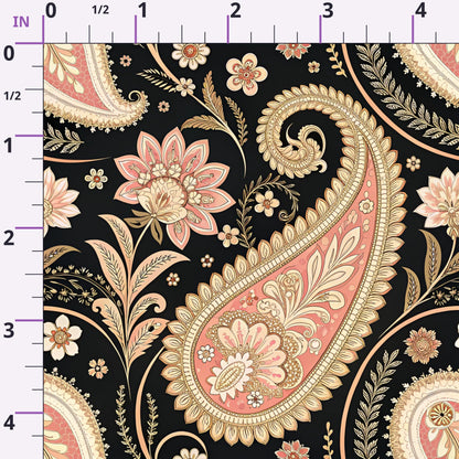 Midnight Paisley Garden Pattern 19 Minky Fabric