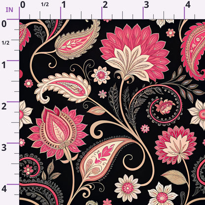 Midnight Paisley Garden Pattern 2 Minky Fabric