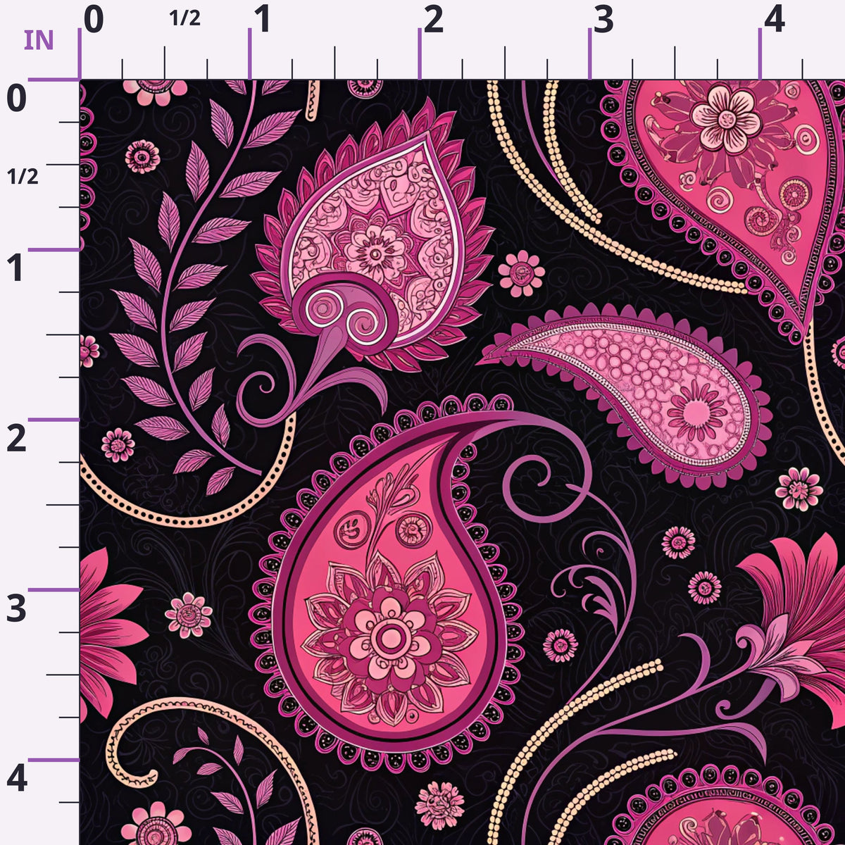 Midnight Paisley Garden Pattern 3 Minky Fabric