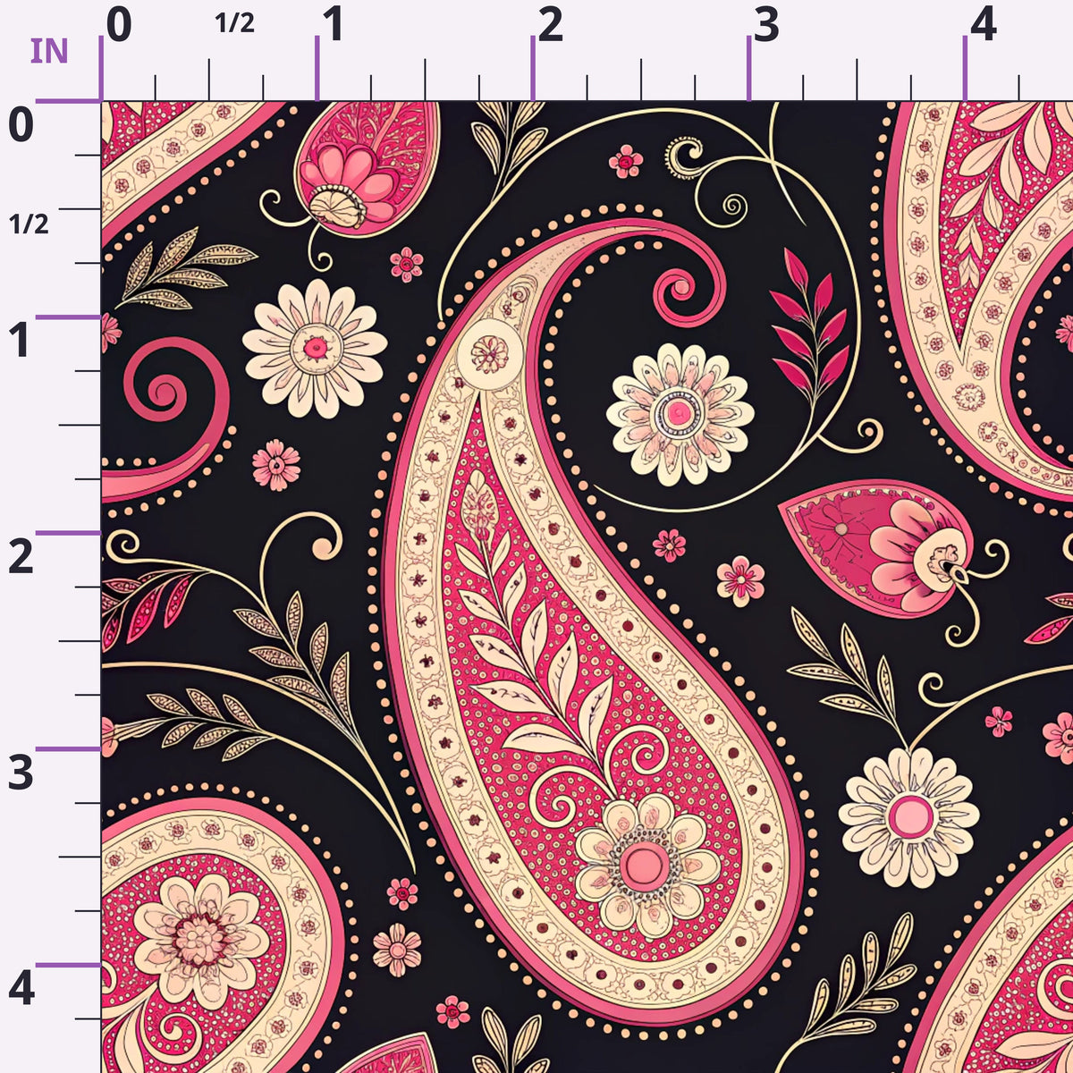 Midnight Paisley Garden Pattern 5 Minky Fabric