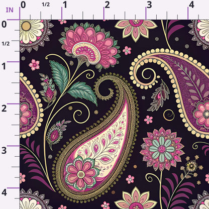 Midnight Paisley Garden Pattern 7 Minky Fabric