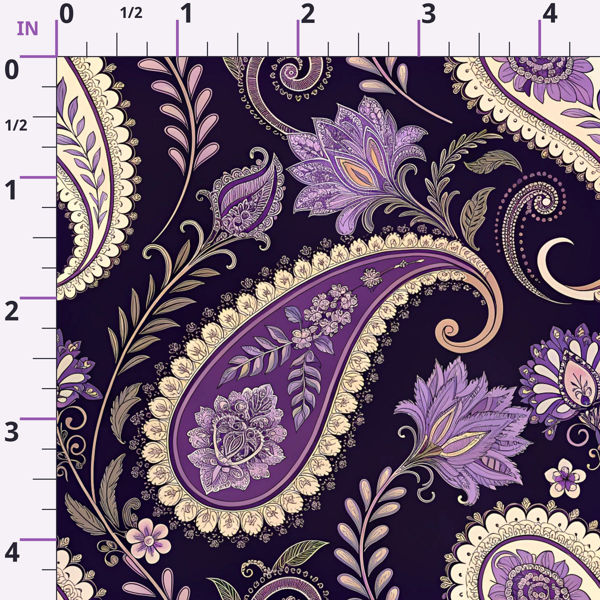 Midnight Paisley Garden Pattern 8 Minky Fabric