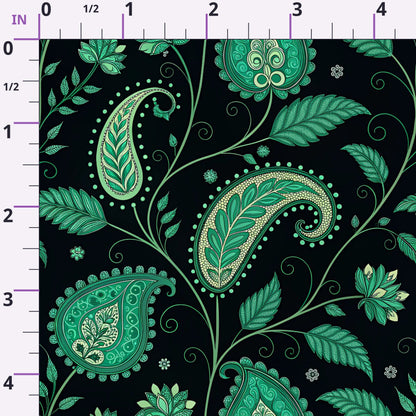 Midnight Paisley Garden Pattern 9 Minky Fabric