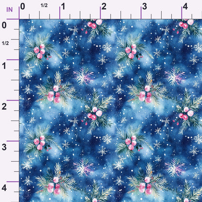 Midnight Poinsettia Pattern 3 Minky Fabric