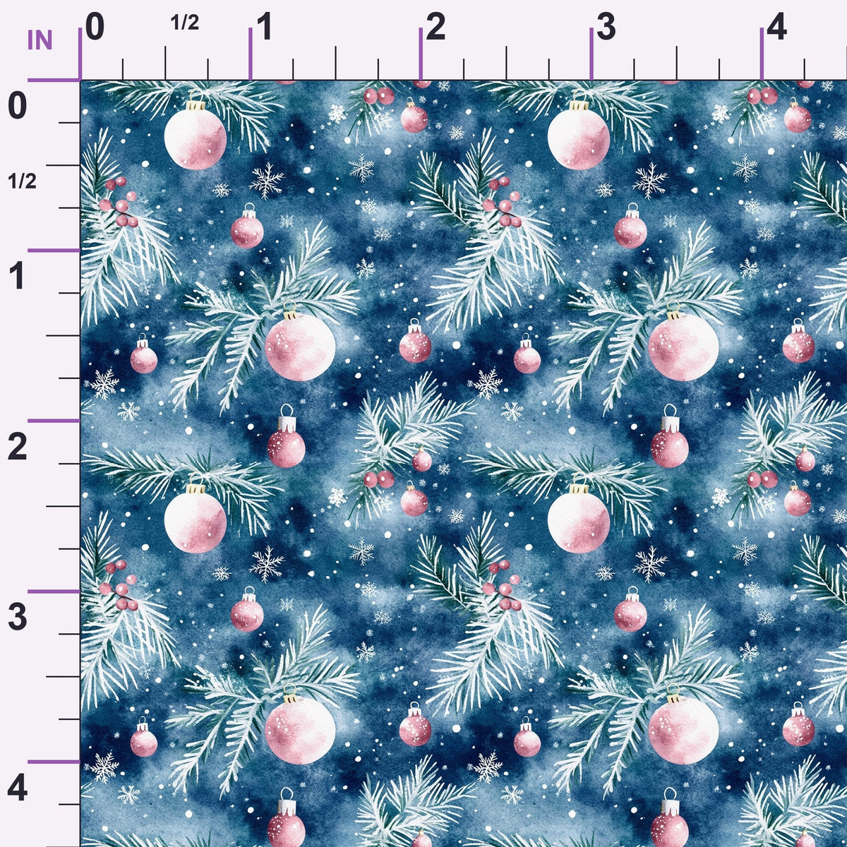 Midnight Poinsettia Pattern 7 Minky Fabric