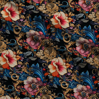 Midnight Rococo Pattern 5 Minky Fabric