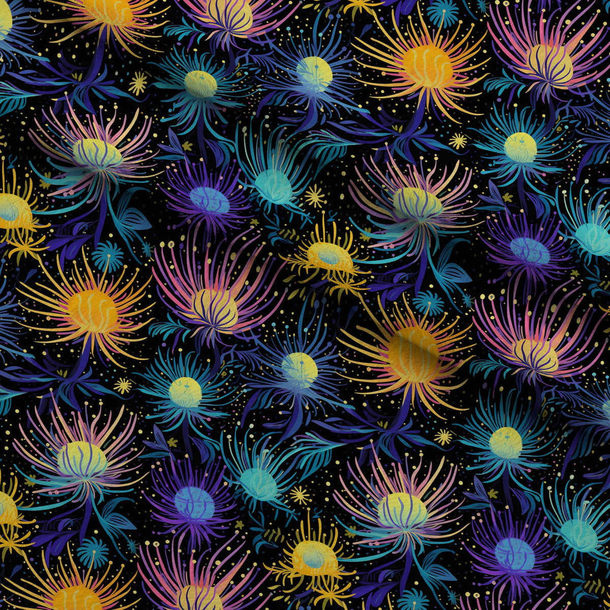 Midnight Sparklers Pattern 1 Minky Fabric