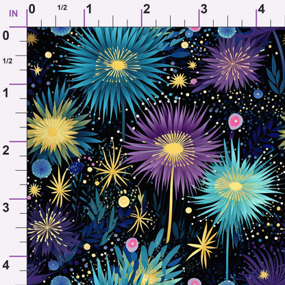 Midnight Sparklers Pattern 2 Minky Fabric
