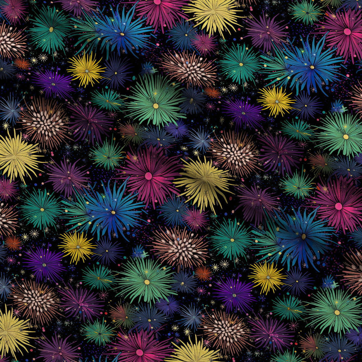 Midnight Sparklers Pattern 3 Minky Fabric
