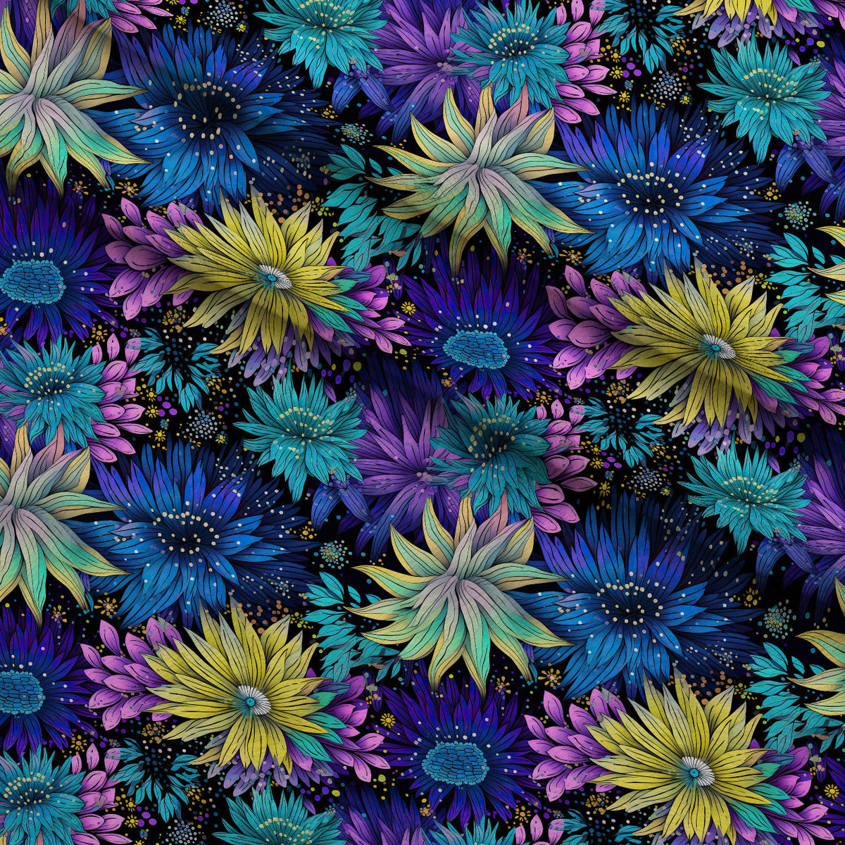Midnight Sparklers Pattern 4 Minky Fabric