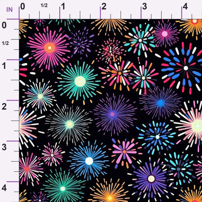 Midnight Starbursts Pattern 2 Minky Fabric