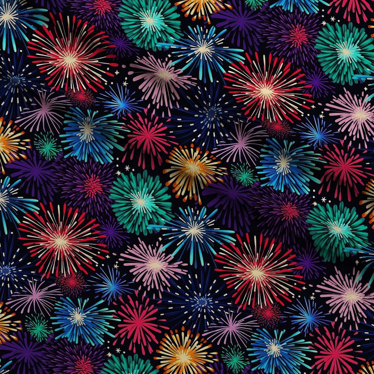 Midnight Starbursts Pattern 4 Minky Fabric