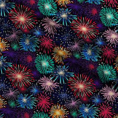 Midnight Starbursts Pattern 4 Minky Fabric