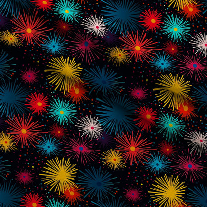 Midnight Starbursts Pattern 9 Minky Fabric