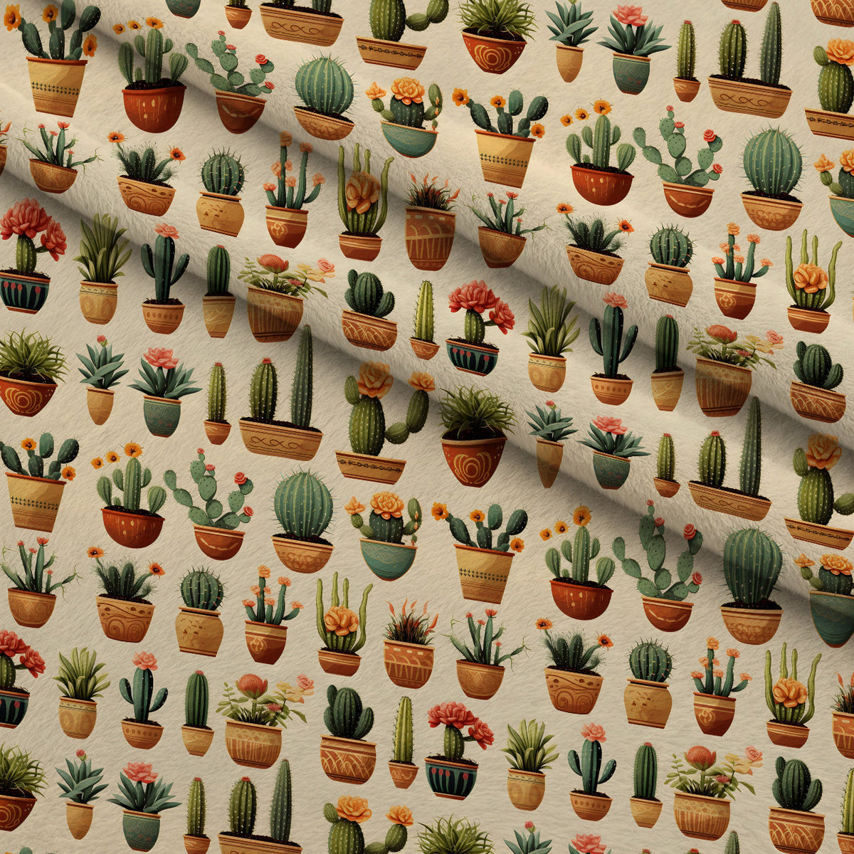 Midnight Succulents Pattern 3 Minky Fabric
