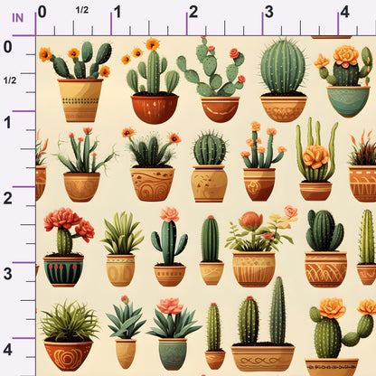 Midnight Succulents Pattern 3 Minky Fabric