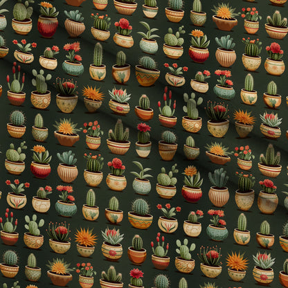 Midnight Succulents Pattern 4 Minky Fabric