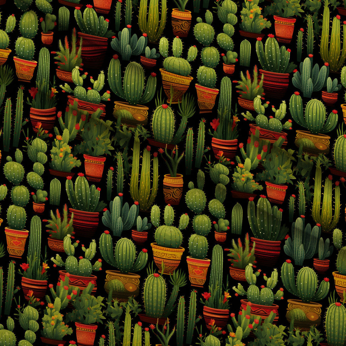 Midnight Succulents Pattern 6 Minky Fabric