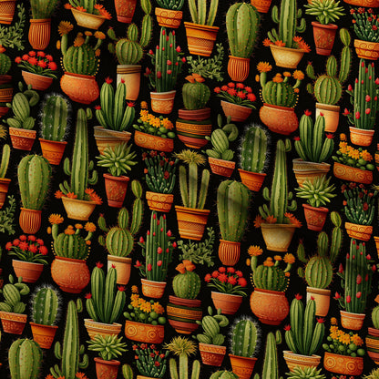 Midnight Succulents Pattern 7 Minky Fabric