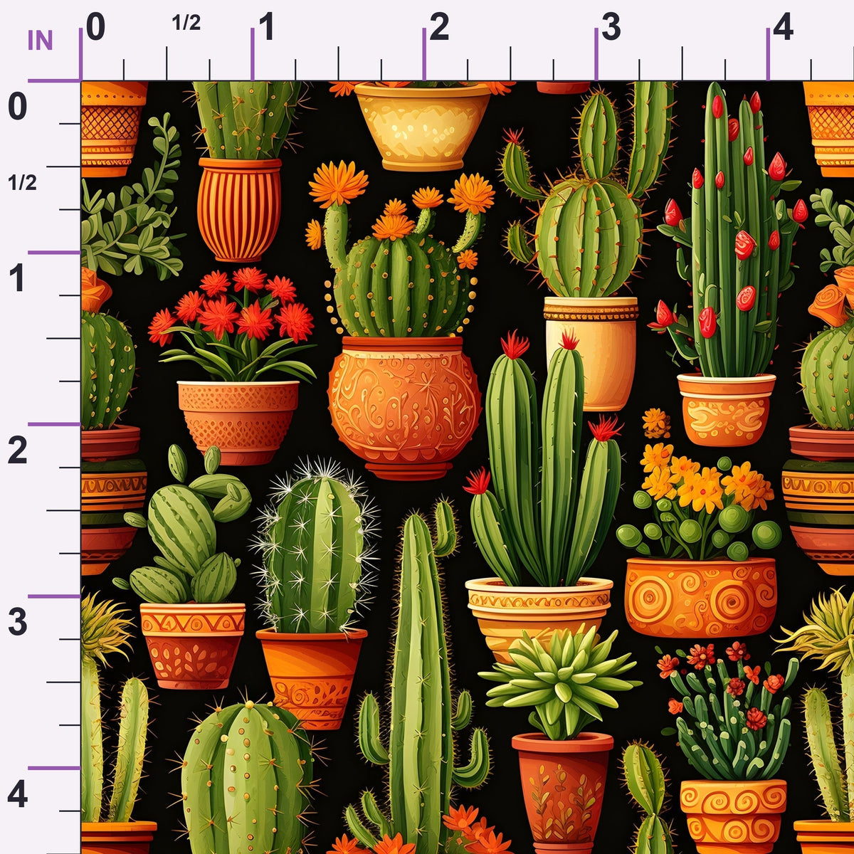 Midnight Succulents Pattern 7 Minky Fabric