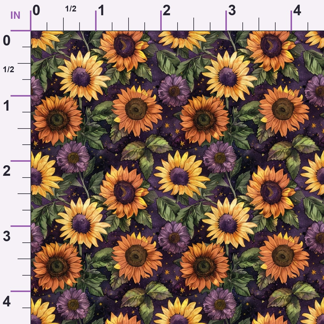 Midnight Sunflowers Pattern 10 Minky Fabric